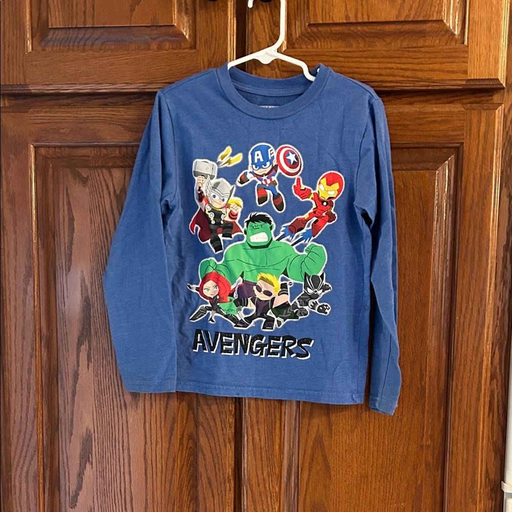 Marvel Avengers Blue Long Sleeve Kids Shirt